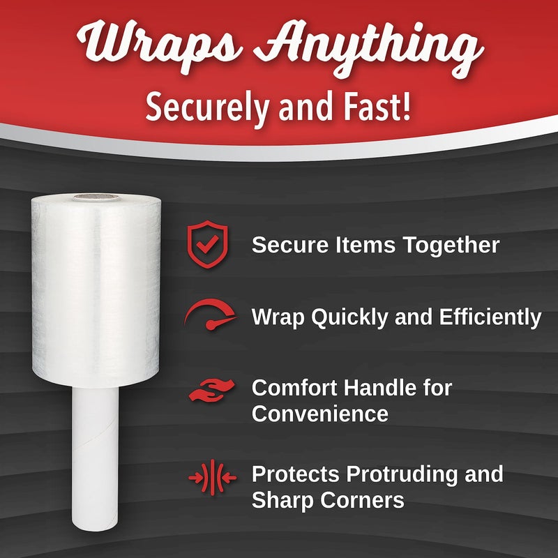 Simply Cool 12 Pack Industrial Strength Mini Hand Stretch Wrap 5" 1000 Ft Roll 80 Gauge Thick, Shrink Wrap Roll for Moving Supplies, Furniture, Pallets, Plastic Wrap for Packing, Heavy Duty Stretch Film - Image 5